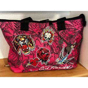 Ed Hardy Women's Pink Tattoo Shopper Bag NWT